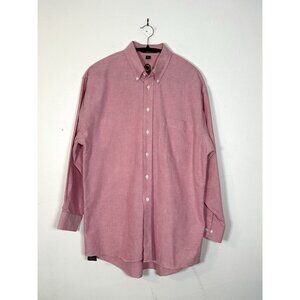 Hunt Club 16 1/2 32/33 Long Sleeve Button‎ Down Shirt Mens Collared Red Chambray